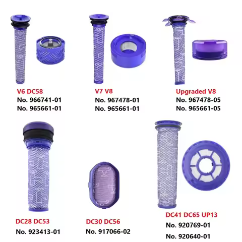Post Filter Pre Filter HEPA Filter For Dyson V6 DC58, V7 V8, Upgraded V8, DC28 DC53, DC30 DC56, DC41