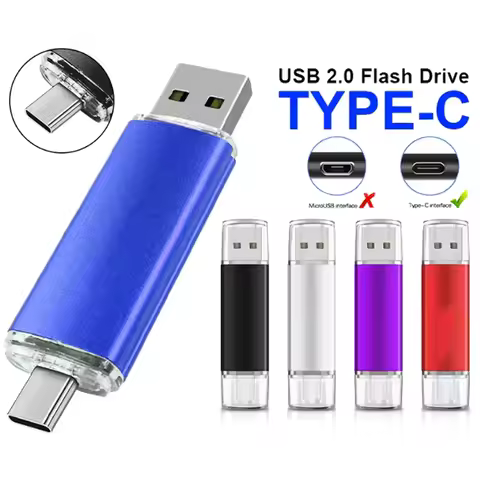 2 in 1 OTG Pen drive With Type-C 16GB 32GB 64GB Flash Usb2.0 Memory Stick Flash Pendrive 128GB 256G 
