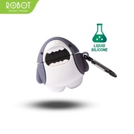 ROBOT Airbuds T50S Liquid Silicone Soft Case 3D Design Motif Shark Dinosaur Cat Spaceman Kartun Lucu