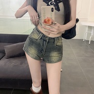 Denim Shorts Women Summer Spicy High Waist Slimmer Look a-Line Skirt All-Match Hip Shorts Trendy 202