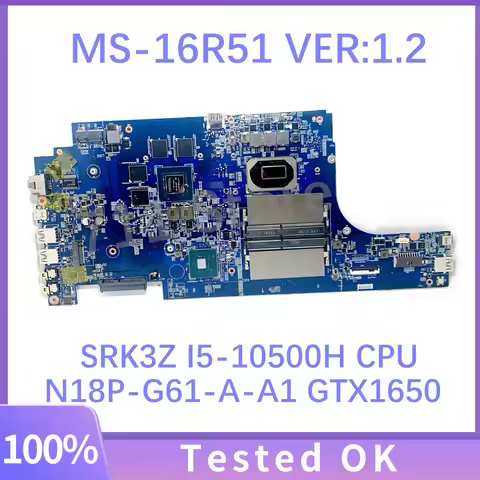 For MSI GF63 Thin 10SC 10SCXR Laptop Motherboard MS-16R51 With i5-10200H/10500H i7-10750H CPU GTX165