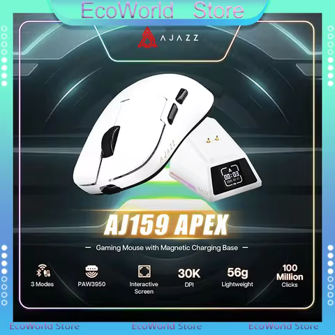 AJAZZ AJ159 APEX Wireless Gaming Mouse 3Mode PAW3950 Sensor 56g Lightweight RGB Magnetic Charging Do