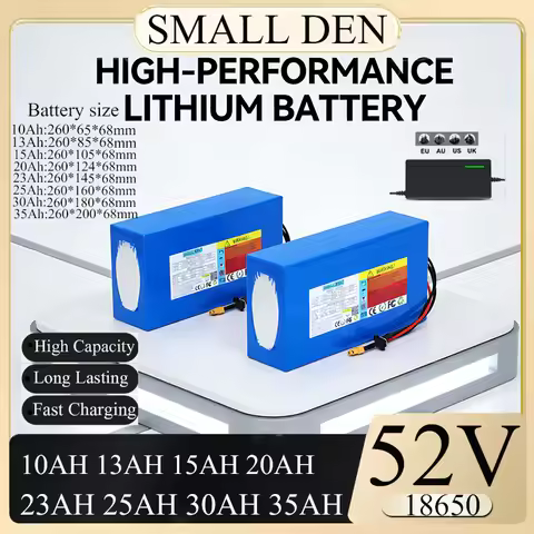 52V 10Ah 13Ah 15Ah 20Ah 23Ah 25Ah 35Ah new 18650 14S3P-10P For 58.8V Li-ion battery pack 1500W Power