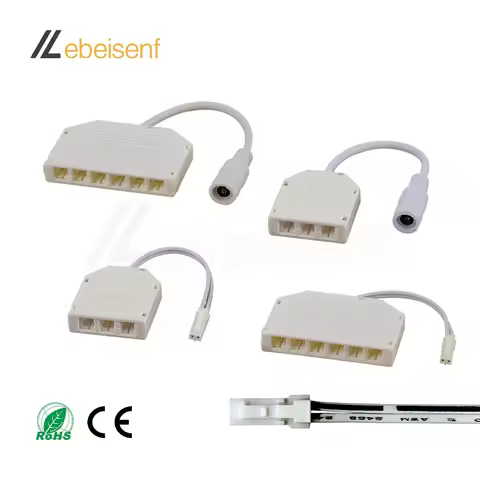 1 Male to 3/6 DuPont female 2-Pin output Splitter Concentrator Connector Box for DC 5-24V LED Kitche