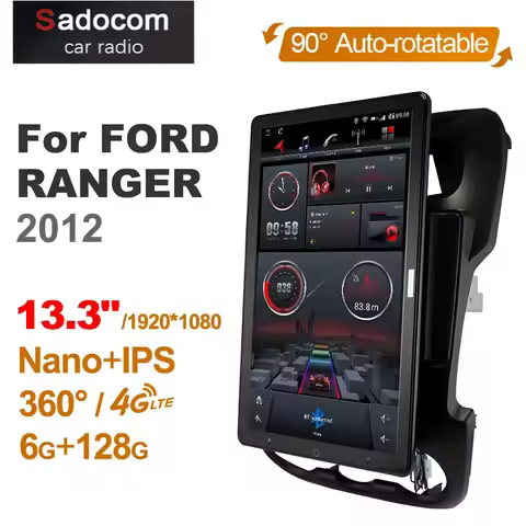 1920*1080 Nano 1080P Android 10.0 for FORD RANGER 2012 Car Radio Video Audio Unit 13.3'' IPS Rotatab