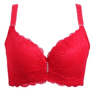 plus Size Solid Color Lace Bra Adjustable Strap Push up Womens Lingerie Breathable Daily Wear Minima