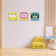 [Local Ready Stock 🇲🇾] LADC 20x20cm Paint By Number Spongebob DIY Kits Framed Canvas Acrylic Paint Gift Wall Deco  数字油画