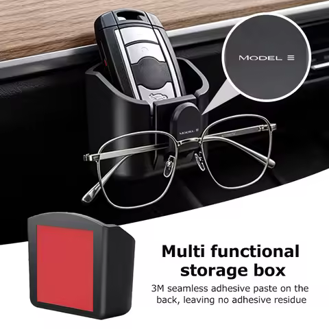 Car Interior Key Remote Control Storage Box Organizer ID Card Key Holder For Tesla Model 3 Y X S Mod