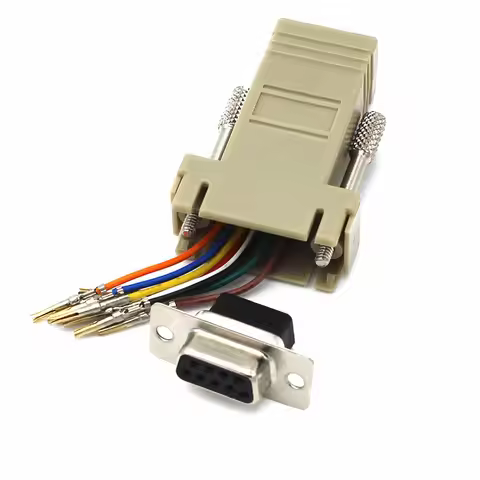 High Quality DB9 Female to RJ45 Female DB9 to RJ45 Adapter Connector rs232 modular cab-9as-fdte to r