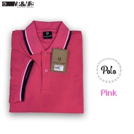 Men's POLO Shirt Short Sleeve Collar Cotton Fabric (Pink)