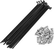 INFINAUTO Set of 20 13G Bicycle Spokes 127 mm Bicycle Spokes 304 Stainless Steel Black