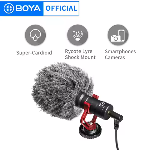 BOYA BY-MM1 Professional Cardioid Shotgun Microphone for iPhone Android Smartphone PC Canon Nikon DS