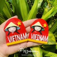 Vietnam refrigerator Magnet for baby in red flag ao dai - Magnet Vietnam