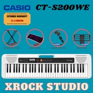 Casio CTS200 61-Keys Casiotone Keyboard with Keyboard Stand, Damper pedal, Headphone And Bag - White