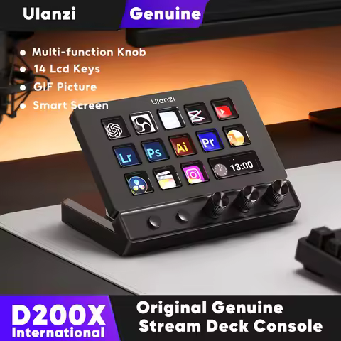 D200X Stream Deck Visual Console Macro Keyboard Streamdeck Macropad Keypad Stream Desk Deck Dock Off