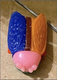 懷舊 70年代 昆蟲 扭蛋 組合式 兒時收藏 蟬 古力果 Glico  (6)