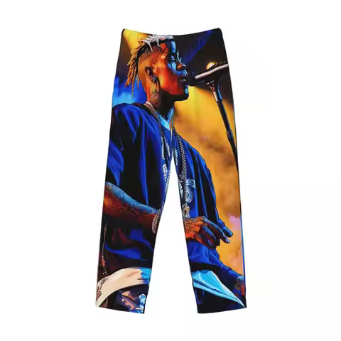 Custom XXXTentacion On Stage Pajama Pants Men Sleepwear Sleep Lounge Bottoms with Pockets