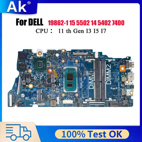 19862-1 Mainboard For Dell Vostro 5402 5502 with i3 i5 i7 CPU CN-0G0XMN 04D2JV 0H2F8K 010GRP 0JV4DR 