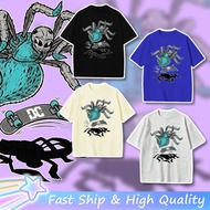 Cartoon DC Shoes Spider Graphic White Streetwear 100 Cotton Shirt For Adult Men Women