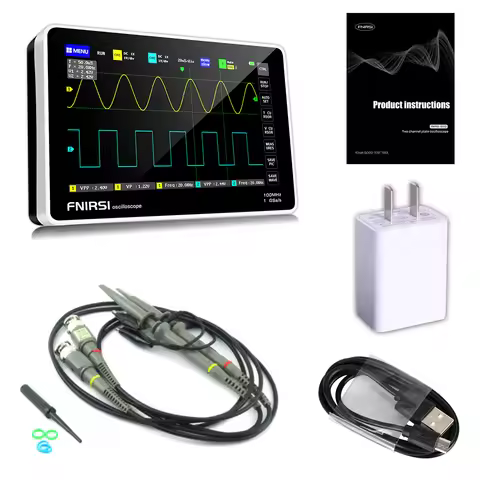 FNIRSI-1013D Digital Flatbed Oscilloscope Dual Channel 100M Bandwidth Sampling Rate 1GS Mini Flatbed