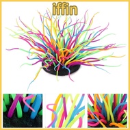 IFFIN Artificial Sea Anemone Coral, Silicone Colorful Silicone Anemone Coral, Ornament Simulation Lu