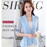 【per】Thin Solid Color Women's Blazer Jacket with Short Length and Slim Fit for Spring and Summer