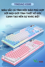Bàn phím giả cơ YINDIAO K500 đa dạng màu sắc kèm theo đèn led 7 màu xuyên phím dành cho game thủ