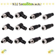EMILEE M12 Sensor Connector, Male Female Socket 4 5 8 Pin M12 Aviation Plug, Waterproof M12 Sensor C