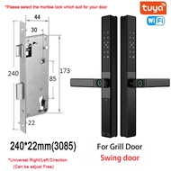 XSDTS Tuya WiFi Digital door Lock ล็อคประตูสมาร์ทลายนิ้วมือสองด้านล็อคอลูมิเนียมดิจิตอลกลางแจ้งกันน้