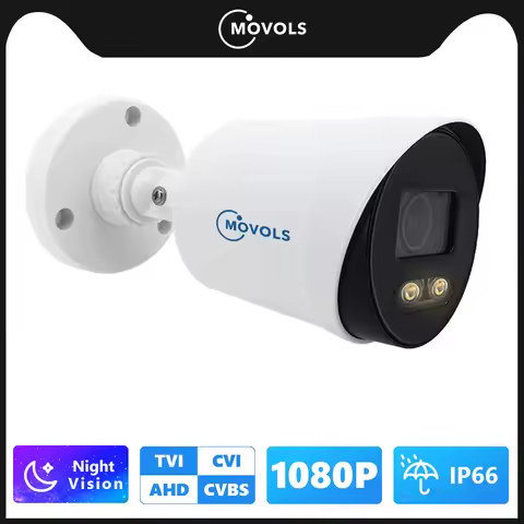 Movols 2MP Colorful Night Vision CCTV AHD Outdoor Video Surveillance Camera Waterproof