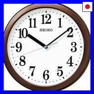 Seiko Clock BC416B Radio-Controlled Analog Wall Clock, Compact Size, Brown Metallic, 28.0 x 4.6 cm D