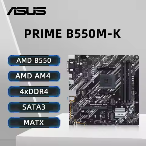 ASUS PRIME B550M-K Motherboard AMD B550 Support 3600 5600 5700X 5800X3D CPU DDR4 HDMI USB 3.2 NVME M