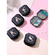 1Pc Portable Compartment Pill Box, 6 Grids Capsule Storage Box, Travel Pill Box, Medicine Box, Mini 
