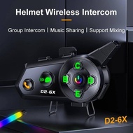 D2-6X Motorcycle helmet Bluetooth earphones 1 drag 5 music sharing 6 person intercom noise reduction