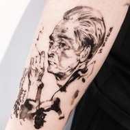 持久防水防敏感飾物紋身貼紙人像水墨刺青日本經典文學男作家夏日