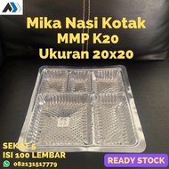 Mika Nasi Kotak Sekat 5 MMP K20 / Mika Dus Nasi (R10K) Ukuran 20x20cm