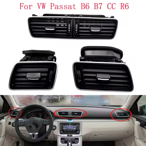 Car Accessories Front Piano Paint Central Left Right Air Conditioning Air Vents For VW Passat B6 B7 
