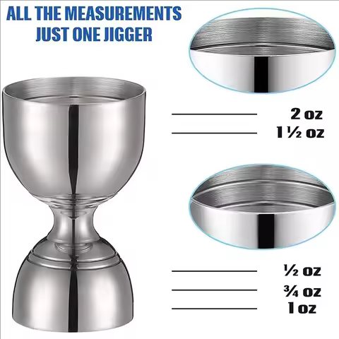 New Bar Bell Jigger 2oz 1oz Cocktail Jigger Measuring Jigger for Bartending Shot Pourer Double Jigge