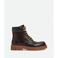 Bottega Veneta Haddock Round-Toe Thick-Soled Lace-Up Boots - Rhubarb