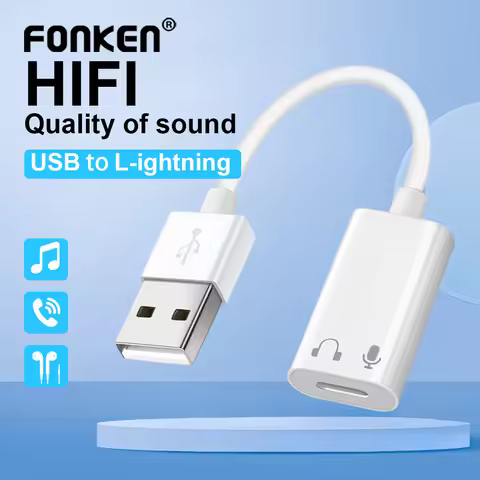 USB A male to Lightning Female Headphone Audio Cable For original,Lightning Earphones wire Control,L