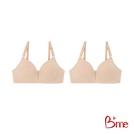 Bme เสื้อชั้นในไร้โครง Level1 ฟองบาง  รุ่น ME1704(แพ็ค2ตัว) สีนุ้ด สีดำ คละสี