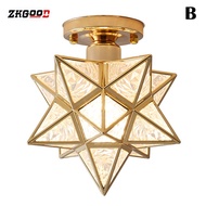 zkgood Ceiling Lamp Five-pointed Star Ceiling Light Hallway Aisle Balcony Small Lamps Iron Art Lamp Chandeliers