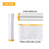 Nilon che bụi băng keo nilon che sơn màng nilon che nội thất loại siêu bự 4mx20m 3mx20m 1.8mx20m
