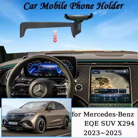 Mobile Phone Holder for Mercedes-Benz EQE 350 SUV 2023 2024 2025 Screen Wireless Charger Bracket Gra