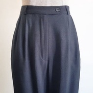 25.5 Waist Vintage TALBOTS Black Tapered Pants Womens High Waisted Wool Trousers