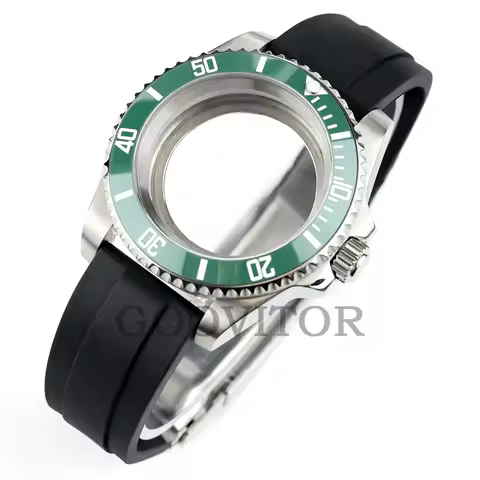 40mm Watch Case Rubber Bracelet For NH34 NH35 NH36 NH38 Movement Submariner GMT Yacht-Master Case Wa