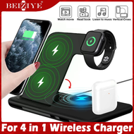 15W Qi Fast Wireless Charger Stand For iPhone 15 Promax iPhone 14 Promax 13 For apple Watch 4 in 1 Foldable Charging Station for Airpods Pro