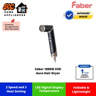 Faber FHD Aura Hair Dryer | 1800W | LED Display | BLDC Motor | 2 Speed | 3 Heat Settings | G1505BK |
