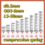 【XNY】SUS304 spring steel d0.5mm OD3-6mm pressure spring length 5-50mm compression spring