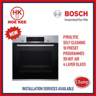 Bosch Pyrolytic Built In Oven HBS573BS0B with 4 Layer Glass